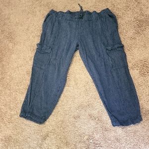 Linen blend cargo pants